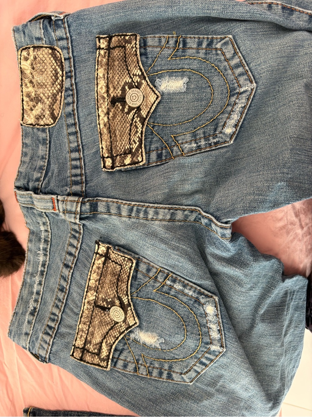 True Religion vintage jeans with genuine snakeskin trim 29